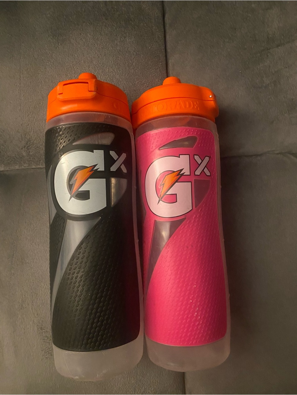 Gatorade Squeeze Water Bottle - Black and Pink with Orange Cap